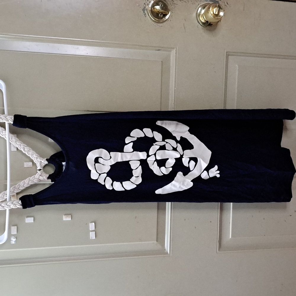 Stella Cruz Nautical Print Blue Cover-up Rope Dress NWT